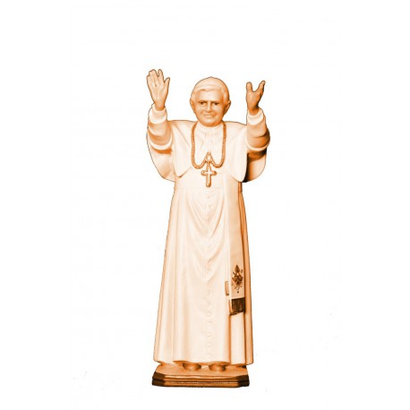 Papa Benedetto Xvi, scultura scolpita di legno