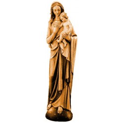 Madonna del Mondo statua scolpita di legno