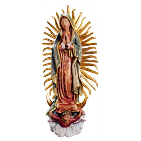 Madonna di Guadalupe statua scolpita di legno