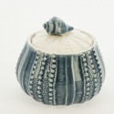 Scatola ceramica turchese, tema marino. CM 10