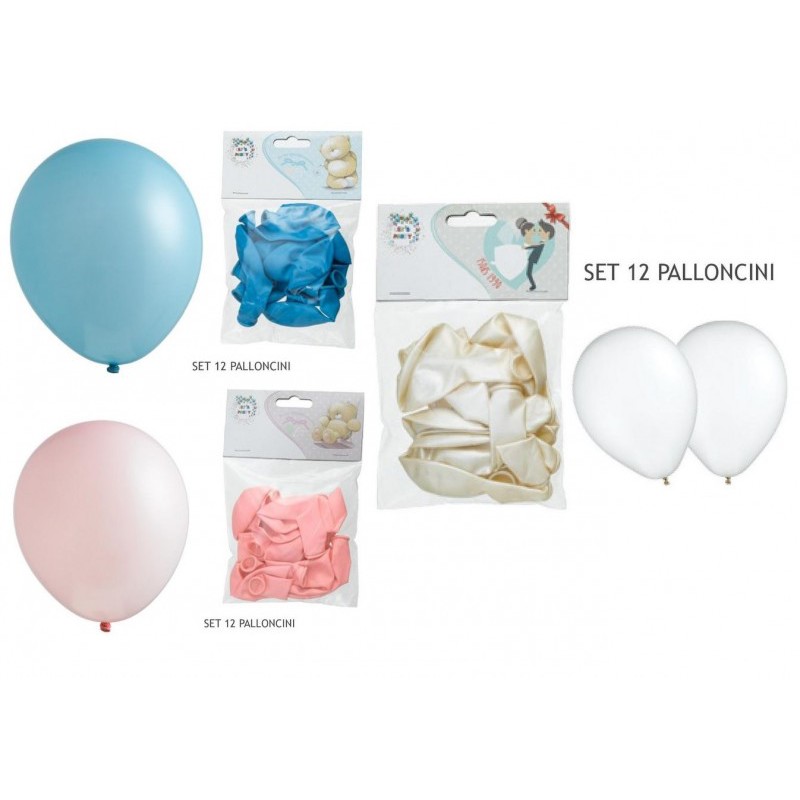 Set 12 palloncini rosa, azzurri o avorio vendita online su Assisi Souvenir  acquista ora