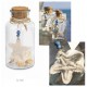 Bottiglietta vetro con tappo sughero e decorazioni marinare. H 17