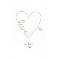 Cuore metallo forma cuore con scritta LOVE. CM 10