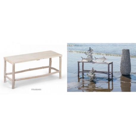 Tavolino bicolor legno e bianco. CM 97x36 H 45