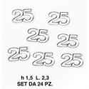 Set 24 applicazione 25° in plastica. CM 2.3 H 1.5
