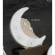Luna in resina con sposi e dettagli strass, scatolina pvc interna porta confetti e scatola. CM 15x13 MADE IN ITALY