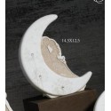 Luna in resina con sposi e dettagli strass, scatolina pvc interna porta confetti e scatola. CM 15x13 MADE IN ITALY