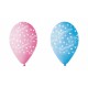 Set 100 palloncini rosa o azzurri in lattice con decoro battesimo, adatti per gonfiaggio ad elio o ad aria. CM 30