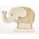 Elefante ceramica e legno bicolor. H.9 L.13