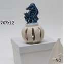 Profumatore ceramica con cavalluccio marino e scatola. CM 7x7 H 12