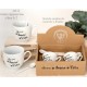 Set 2 tazze cappuccino ceramica con box regalo. H 7