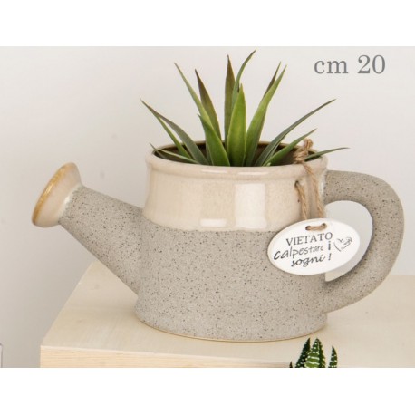 Porta piante forma annaffiatoio in ceramica. CM 20
