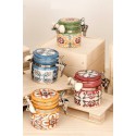 Barattolo ceramica con colori e decori maioliche. Ass 4. H 6