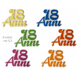 Set 12 pz gesso 18˚ compleanno colorato. Ass 6 colori. CM 4,5