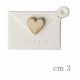 set 12 gesso forma busta con dettaglio cuore legno. CM 3