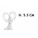 Coppia resina con cuore plexi. H 5.5 Ass.3