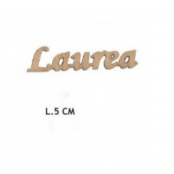 Scritta "Laurea" in legno naturale. CM 5 Set 24 PZ