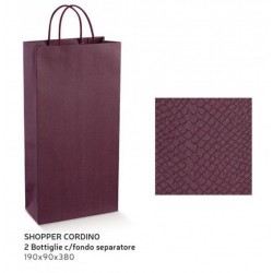 Shopper cartoncino con manico color vinaccia. CM 19x9 H 38