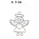 Ciondolo metallo forma angelo. H 4,5
