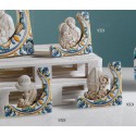 Icona resina con decoro maiolica e scatola. CM 9x9 MADE IN ITALY