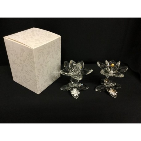 Fiore cristallo con placca 25°-50°e scatola . H7 MADE IN ITALY