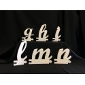 Lettere di legno corsivo minuscolo. H 12x12