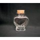 Vasetto vetro forma cuore con tappo sughero.Mis.8x6 circa(tappo compreso)