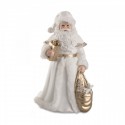Babbo Natale bianco e oro con resina . H 31