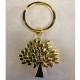 Portachiavi metallo lucido albero della vita color oro. CM 7