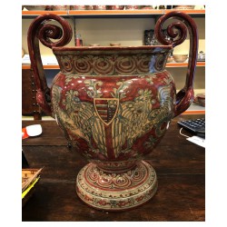 Vaso  in ceramica doppio manico H. cm 42 - Artigianato Artistico Fatto a Mano