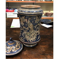 Vaso in ceramica con coperchio H. cm 24- Artigianato Artistico Fatto a Mano