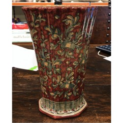 Vaso fiori in ceramica H. cm 25 - Artigianato Artistico Fatto a Mano