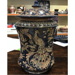 Vaso in ceramica con coperchio H. cm 32- Artigianato Artistico Fatto a Mano