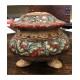 Portagioielli  in ceramica con zampe e coperchio H. cm 10 - Artigianato Artistico Fatto a Mano