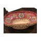 Centrotavola in ceramica ovale a bordi lavorati Diam. cm 26 H. cm 14- Artigianato Artistico Fatto a Mano