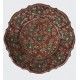 Piatto in ceramica barocco rosso rubino Diam. cm 19 - Artigianato Artistico Fatto a Mano