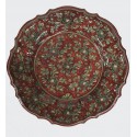 Piatto in ceramica barocco rosso rubino Diam. cm 54- Artigianato Artistico Fatto a Mano