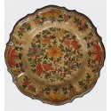 Piatto in ceramica con ricamo a fiori Diam. cm 43- Artigianato Artistico Fatto a Mano