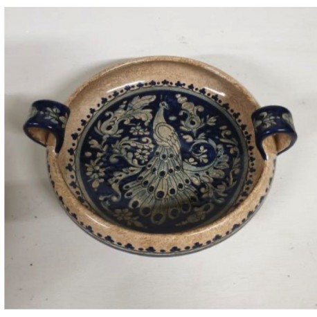 Centrotavola in ceramica con manici Diam. cm 30 - Artigianato Artistico Fatto a Mano