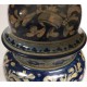 Lampada in ceramica a vaso blu cobalto con paralume H. cm 30+5- Artigianato Artistico Fatto a Mano