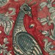 Piatto in ceramica con pavone rosso rubino Diam. cm 48 - Artigianato Artistico Fatto a Mano