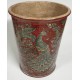 Porta ombrelli in ceramica cilindrico rosso rubino H. cm 43- Artigianato Artistico Fatto a Mano