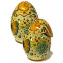 Uovo di Pasqua aperto/chiuso in ceramica di Deruta - decoro pasquale - altezza 10cm - Artigianato Artistico Fatto a Mano