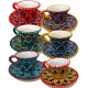 Tazza da caffè e piattino in ceramica di Deruta - decori diversi - altezza 6cm - Artigianato Artistico Fatto a Mano