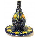 Servizio limoncello con piatto in ceramica di Deruta - decori diversi - altezza cm 18 - Artigianato Artistico Fatto a Mano