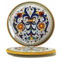 Tortiera in ceramica decoro ricco di Deruta - diametro cm 35- Artigianato Artistico Fatto a Mano