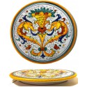 Tortiera in ceramica decoro raffaellesco di Deruta - diametro cm 25- Artigianato Artistico Fatto a Mano