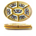Antipastiera ovale in ceramica decori ricco Deruta 12 porzioni- dimensione cm 35x48- Artigianato Artistico Fatto a Mano