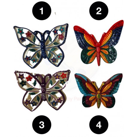 Farfalle in ceramica di Deruta - decori diversi - dimensioni cm 13x15 - Artigianato Artistico Fatto a Mano