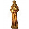 Statua San Francesco con Rose e Colombe -altezza cm 80- Artigianato Artistico fatto a mano